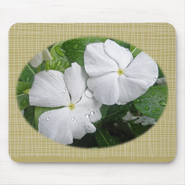 Tapis De Souris Fleurs Impatiens Blanches (Devant)