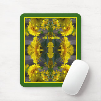 Tapis De Souris Fleurs Jaunes Au Soleil Abstrait Personnalisé