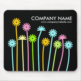 Tapis De Souris Fleurs joyeuses (Noires)