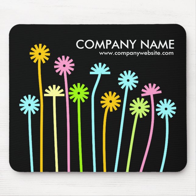 Tapis De Souris Fleurs joyeuses (Noires) (Devant)