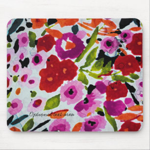 Tapis De Souris Fleurs lumineuses de printemps Floral Élégant Aqua