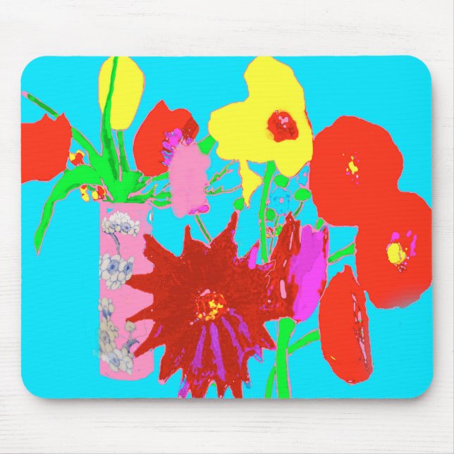 Tapis De Souris Fleurs lumineuses et gaies Mousepad (Devant)
