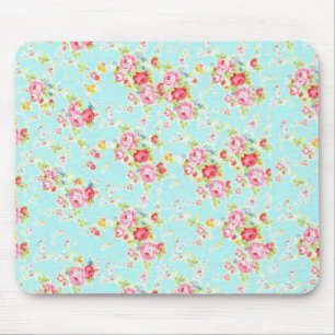 Tapis De Souris Fleurs minables de roses de rose floral chic