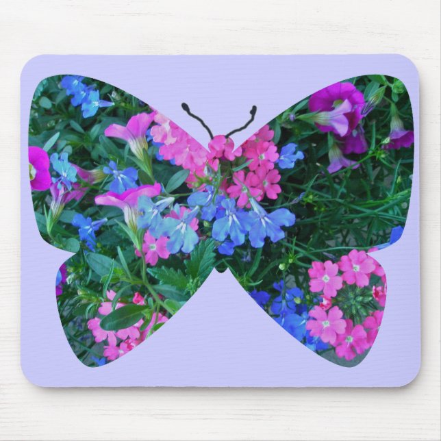 Tapis De Souris Fleurs mixtes Mousepad papillon papillon (Devant)