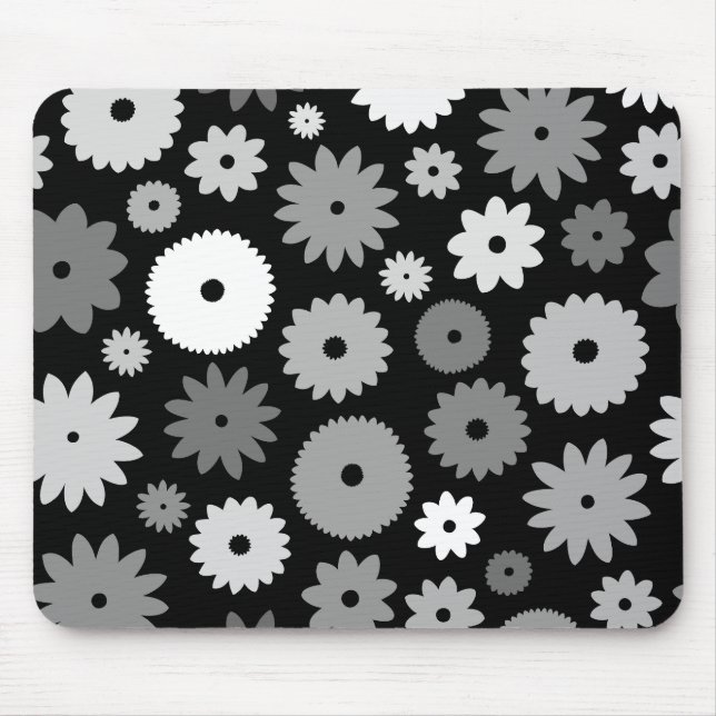 Tapis De Souris Fleurs monochromes grand motif (Devant)