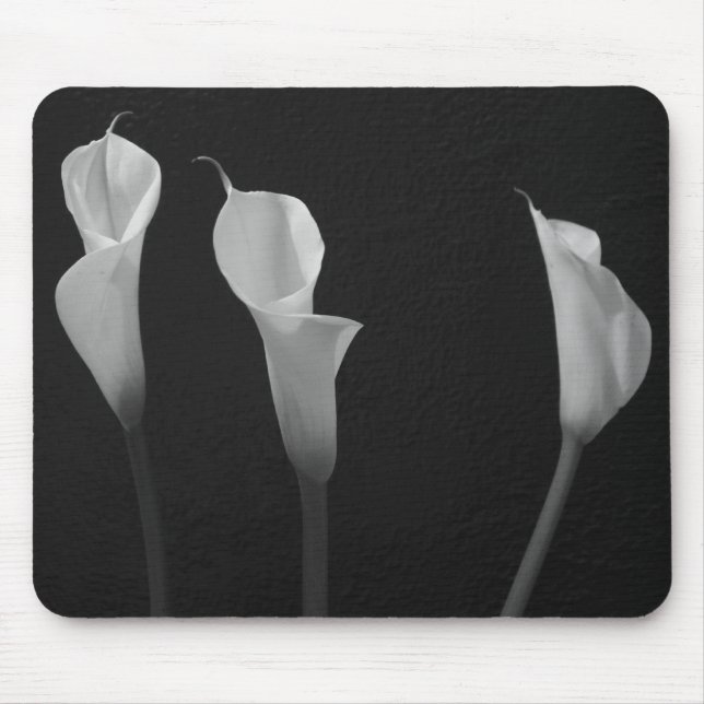 Tapis De Souris Fleurs noires et blanches (Devant)