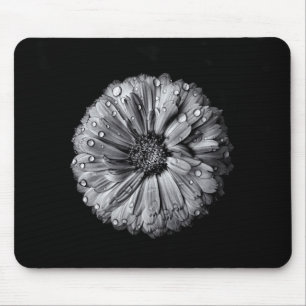 Tapis De Souris Fleurs Noires Et Blanches 10