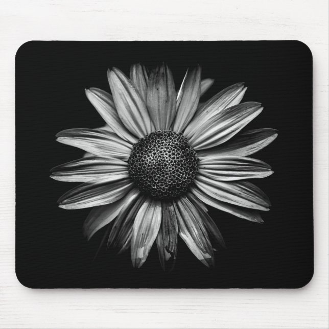 Tapis De Souris Fleurs Noires Et Blanches 18 (Devant)