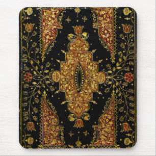 Tapis De Souris Fleurs noires et dorées tombées