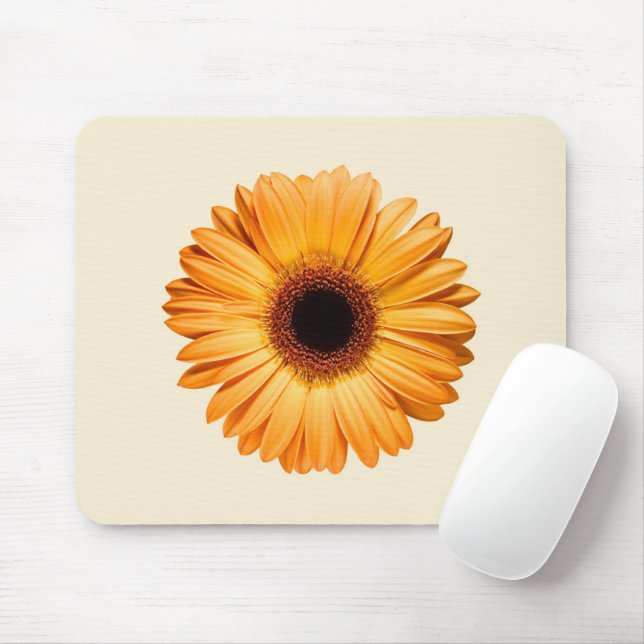 Tapis De Souris Fleurs | Orange Gerbera (Avec souris)