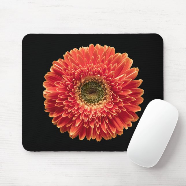 Tapis De Souris Fleurs | Orange Gerbera Daisy (Avec souris)