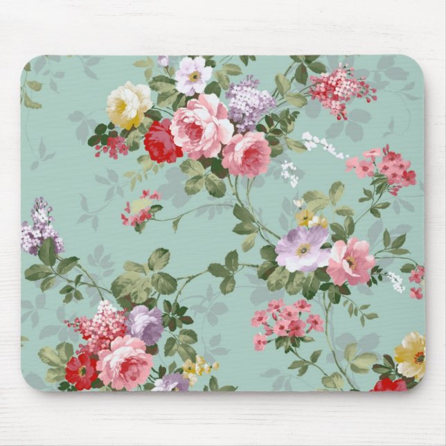 Tapis De Souris Fleurs Pastel vintages (Devant)