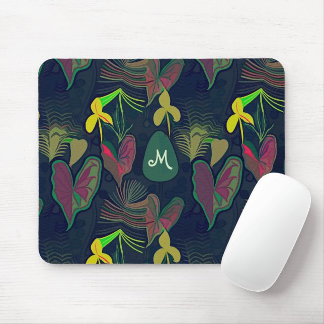 Tapis De Souris Fleurs Plantes tropicales (Avec souris)