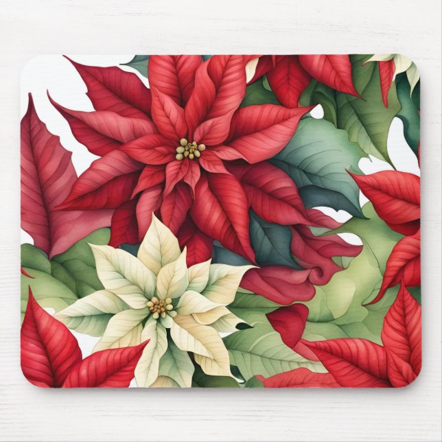 Tapis De Souris Fleurs Poinsettia (Devant)