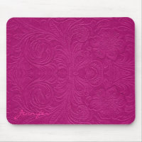 Fleurs rose Embossées Suede cuir Look