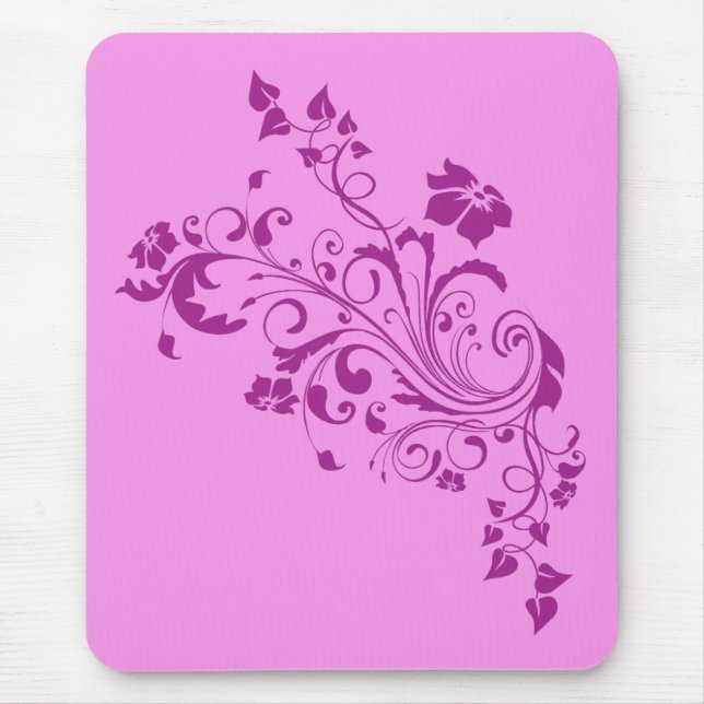 Tapis De Souris Fleurs roses (Devant)