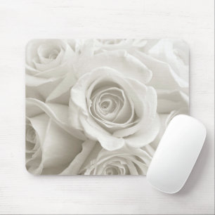 Tapis De Souris Fleurs   Roses blanches