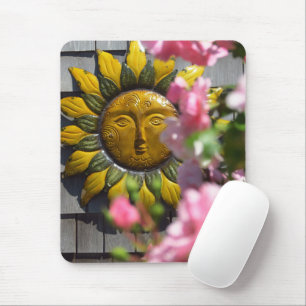 Tapis De Souris Fleurs roses et soleil - Vignoble de Martha