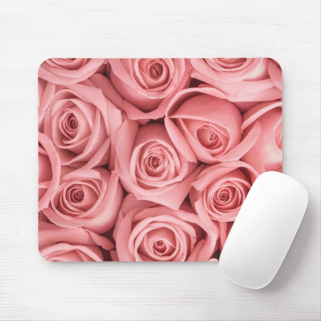 Tapis De Souris Fleurs | Roses roses (Avec souris)