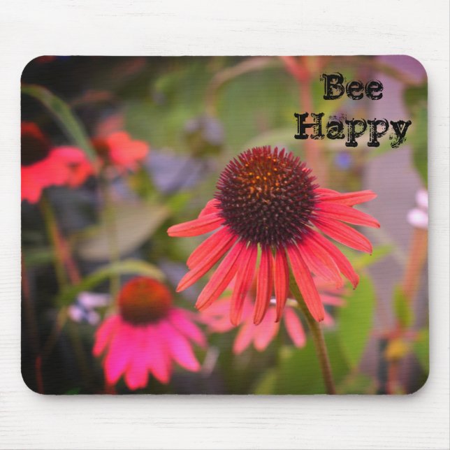 Tapis De Souris Fleurs rouges au RHS Wisley Bee Happy (Devant)