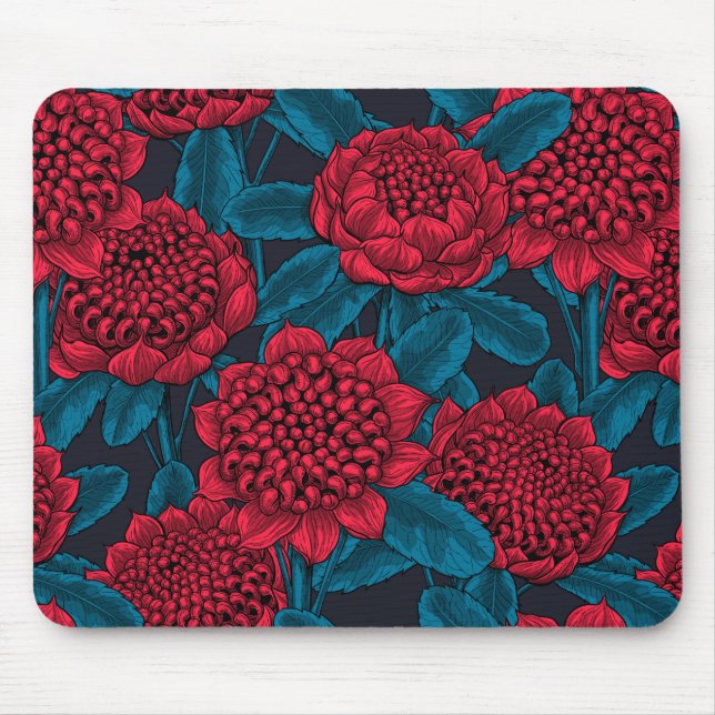 Tapis De Souris Fleurs rouges de waratah (Devant)