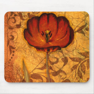 Tapis De Souris Fleurs rouges I