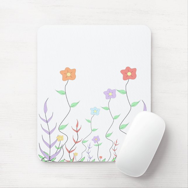 Tapis de souris Fleurs sauvages adorables (Avec souris)