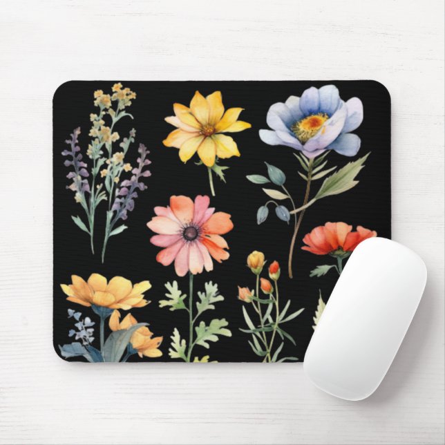 Tapis De Souris Fleurs sauvages d'été Mousepad (Avec souris)