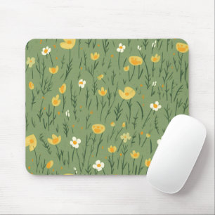 Tapis De Souris Fleurs sauvages sur le vert