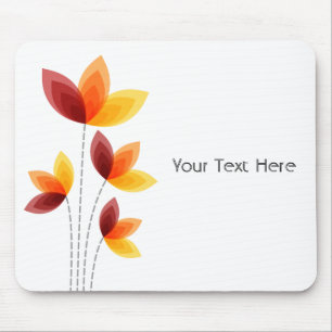 Tapis De Souris Fleurs stylisées - Blanc