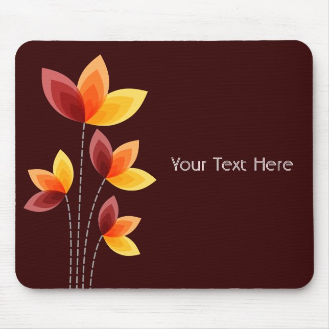 Tapis De Souris Fleurs stylisées - Brown foncé 330000 (Devant)