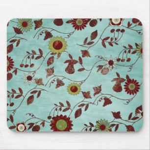 Tapis De Souris Fleurs turquoises