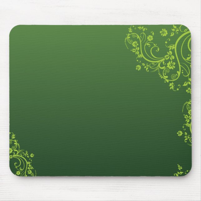 Tapis De Souris Fleurs vertes (Devant)