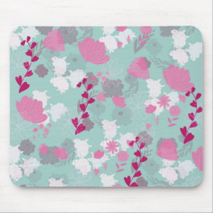 Tapis De Souris fleurs vertes
