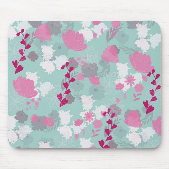 Tapis De Souris fleurs vertes (Devant)