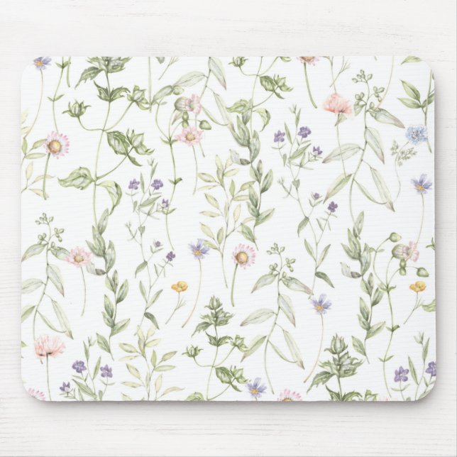 Tapis De Souris Fleurs Vintage Pastel (Devant)
