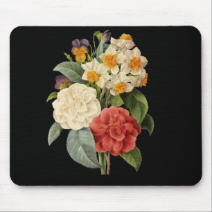Tapis De Souris Fleurs vintages, Camellias et Narcisse, Redoute