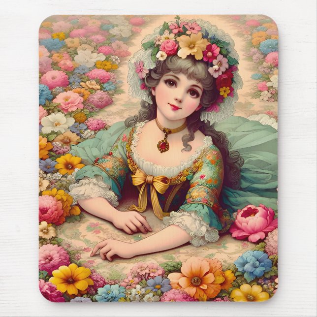 Tapis De Souris ~ Fleurs Vintages douces ~ Mousepad (Devant)