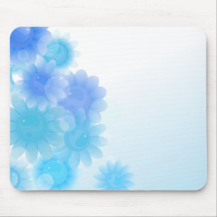 Tapis De Souris Fleurs vintages romantiques bleues