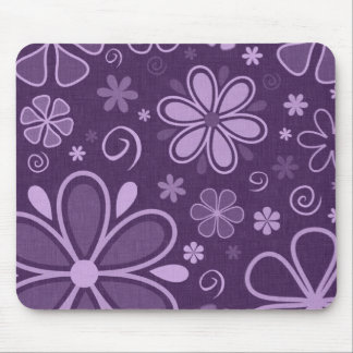 Tapis De Souris Fleurs violettes cool rétro