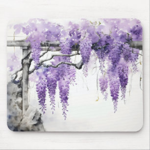 Tapis De Souris Fleurs violettes couleur Wisteria