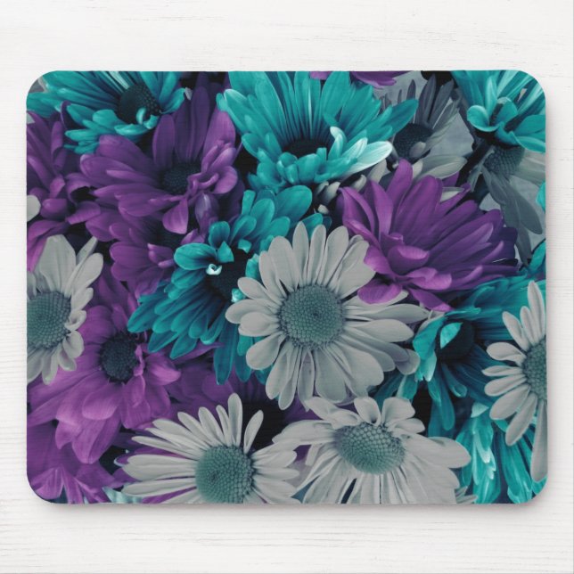 Tapis De Souris Fleurs violettes et bleues (Devant)