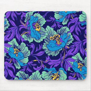 Tapis De Souris Fleurs violettes et bleues William Morris