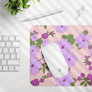 Tapis De Souris Fleurs Violettes, Modèle Floral, Motif De Fleurs
