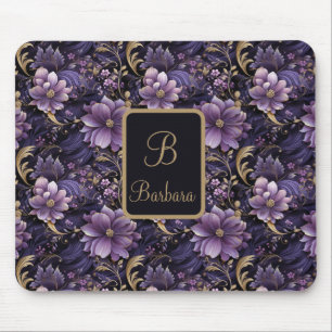 Tapis De Souris Fleurs violettes personnalisées 