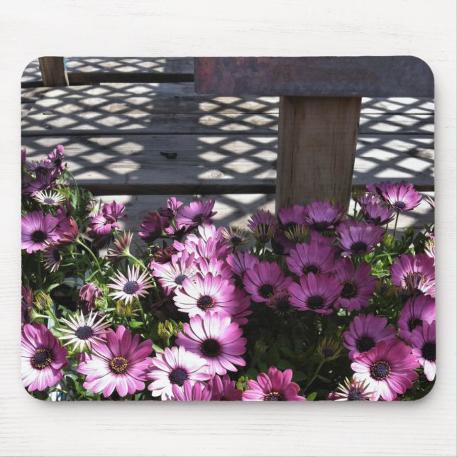 Tapis De Souris Fleurs violettes roses (Devant)