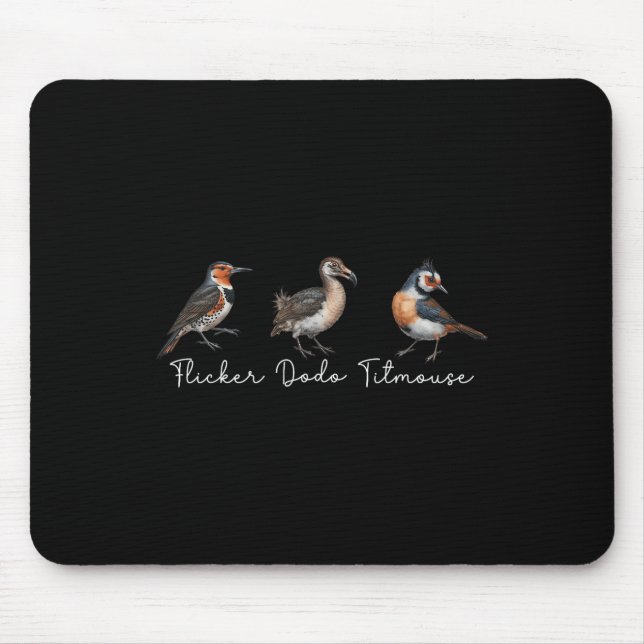 Tapis De Souris Flickr Dodo Titmouse Funny Bird Clever Birdwatche (Devant)
