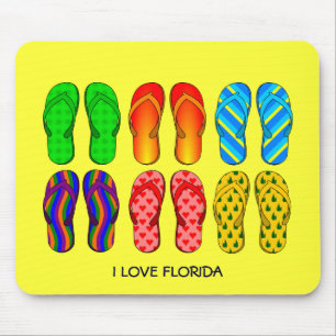 Tapis De Souris Flip Flops, "I Love Florida"