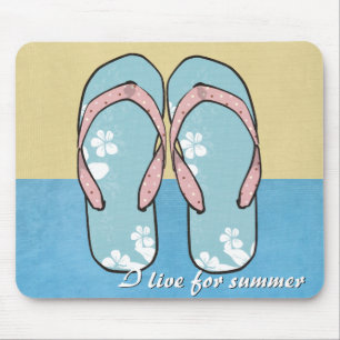 Tapis De Souris Flipflops à fleurs Mousepad
