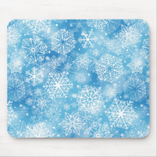 Tapis De Souris Flocon de neige bleu
